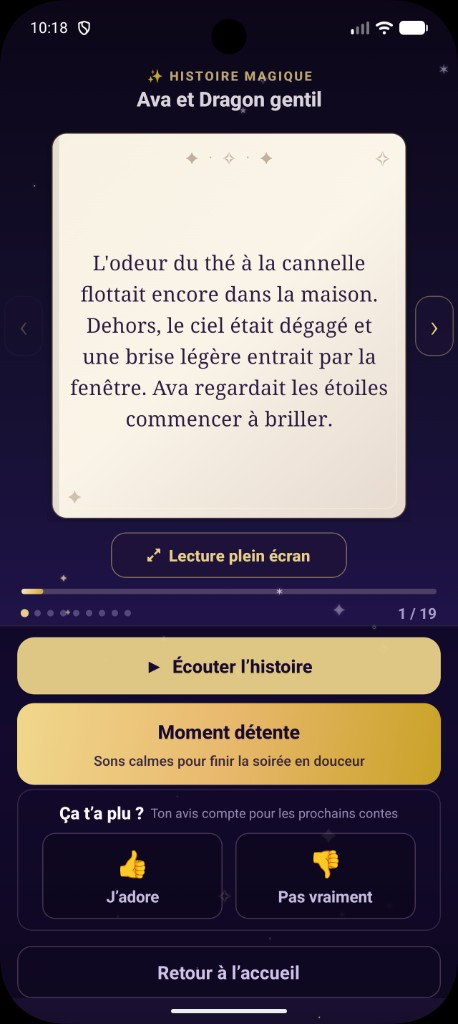 Lecture du conte page par page